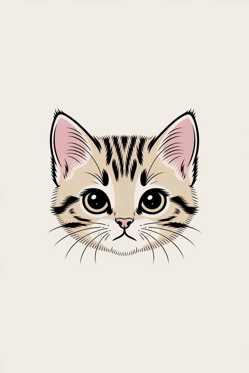 kawaii animal face iphone wallpaper with funny moods pastel expressions cat bunny bear chick_1