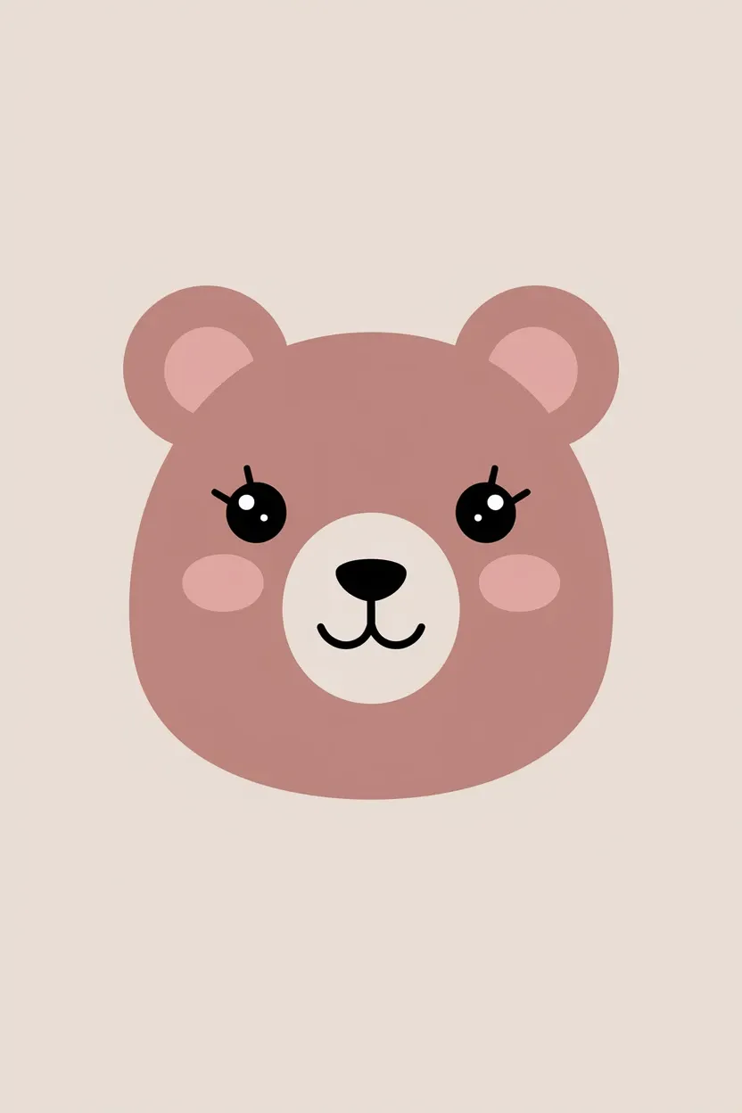 kawaii animal face iphone wallpaper with funny moods pastel expressions cat bunny bear chick_1