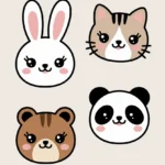 cozy kawaii animal face iphone wallpapers with sleepy critters in soft pastel colors for digital download_1