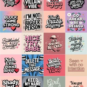 Certified Petty iPhone Stickers, astel comeback stickers, petty iphone bundle, sarcastic digital pack, aesthetic block phrases_2