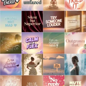 Digital Stickers with Chill Sass, calm aesthetic stickers, savage reply pack, unbothered text bundle, chill iphone quotes_2