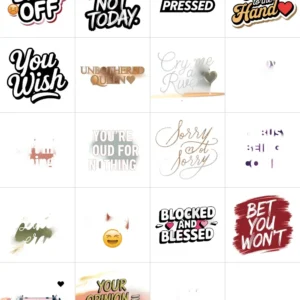 Sassy Digital Stickers for Girls, 20 Sassy iPhone Stickers for Digital Download_1