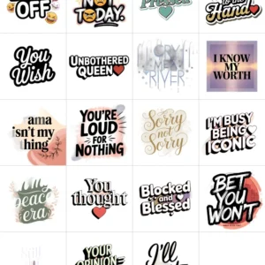 Sassy Digital Stickers for Girls, 20 Sassy iPhone Stickers for Digital Download_2