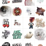 pastel sassy bundle, cute digital phrases, iphone planner stickers, bold genz text pack_1